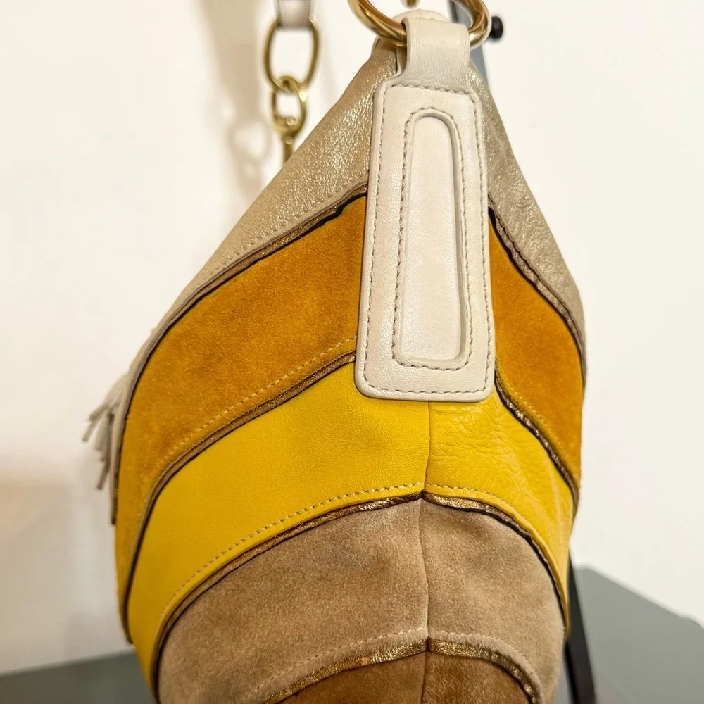 Vintage Coach Suede and Leather Chevron Hobo bag - Picture 5 of 10